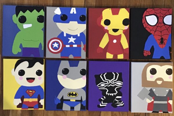 little superhero canvas set