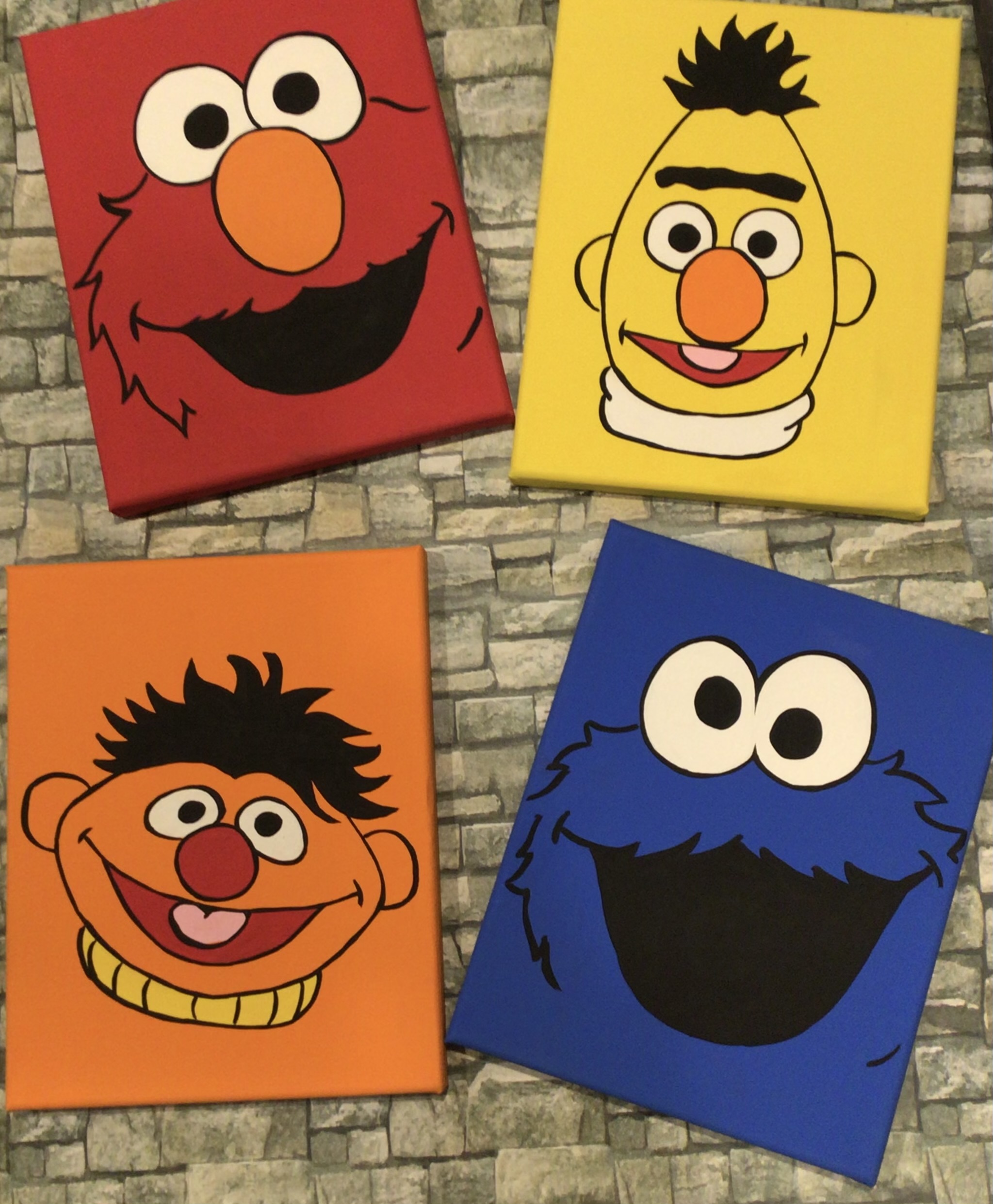 4 piece sesame street art