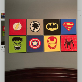 8 piece superhero canvas set