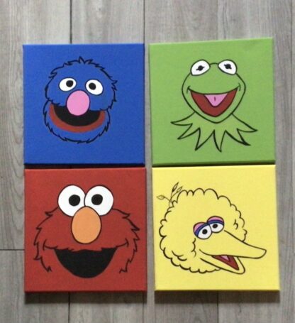 4 piece sesame street canvas