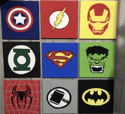 9 piece super hero set