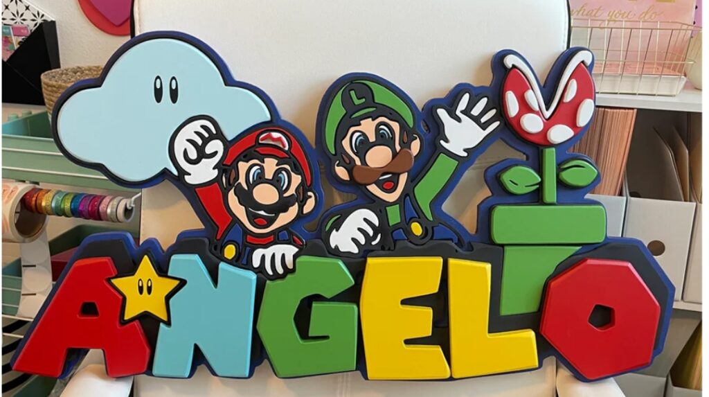 super mario name sign